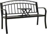 Garden Bench Outdoor Bench Patio Bench Cushions for Outdoor, Park, Yard, Entryway, Iron Metal Frame Furniture - Photo 1