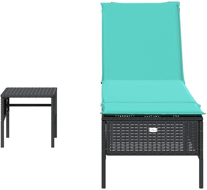 Patio Sun Lounger Black PE Rattan, 78" UV-Resistant, Adjustable Backrest, Outdoor Chaise Lounge Chair for Garden - Photo 4