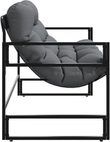 Outdoor Garden Bench, 44.5-inch 2-Seater Patio Loveseat with Sturdy Powder-Coated Steel Frame and Durable Textilene - Photo 7