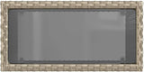 Light Grey and Black Rectangular Garden Side Table with Tempered Glass Top and Adjustable Feet - Photo 8