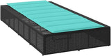 Large Black Poly Rattan Outdoor Chaise Lounge 82.7 x 39.4 in Adjustable Backrest No-Assembly Sunbed for Patio Poolside - Photo 5