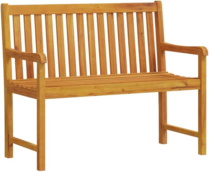 Benches for Outside,Patio Bench,Bench with Back,Yard Bench,Porch Bench,with Armrests,for The Front Porch,Deck, Balcony,Backyard,Garden, Lawn,Park, Path,43.3" Solid Acacia Wood