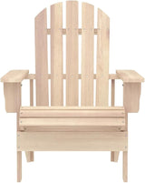 Natural Wood Adirondack Chair Set with Table - Photo 3
