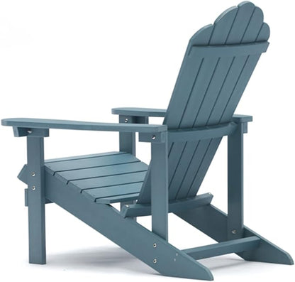 ELEGANT Folding Adirondack Chairs, Patio Chairs, Lawn Chairs, Outdoor Chair, Adirondack Chair Wood, Fire Pit, Weather Resistant for Deck, Backyard, Garden(Blue)