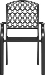 Stackable Patio Chairs Set of 2 Anthracite 22x25.6x35 Steel Mesh Dining Seating Weather Resistant Stackable Outdoor - Photo 6