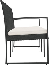3-Seater Garden Bench Outdoor Black Polypropylene 60 inch Long Modern Patio Seating 242 lbs Load Metal Frame Easy - Photo 5