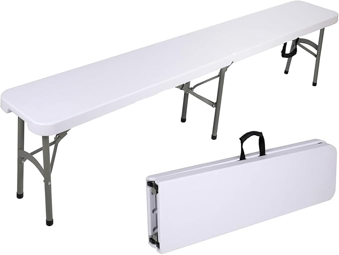 Plastic Folding Bench - Portable Bench Used for Indoor, Outdoor, Picnic, Party, Camping, Dining Seat - Photo 1