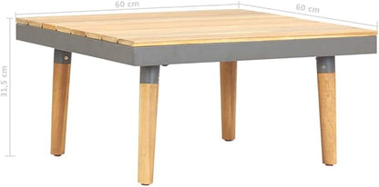 Garden Coffee Table,Center Table,Leisure Table,Hotel Lobby Tables,Console Table,Bedroom Table,Sofa Table,Balcony Table,for Living Room,Bedroom,Office,23.6"x23.6"x12.4" Solid Acacia Wood