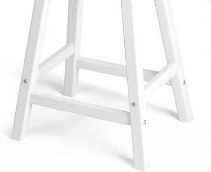 WestinTrends Malibu 2 Piece Set of 24 Height Outdoor/Patio Saddle bar stools, White