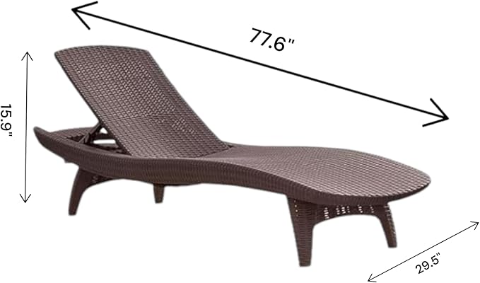 2-Pack All-Weather Grenada Chaise Loungers, Woven Resin (Brown)