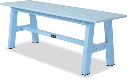 47inch Outdoor Bench Garden Bench HDPE Porch Bench w/Metal Legs, Poly Lumber Patio Bench, 660 LBS Capacity Outdoor Backless Bench