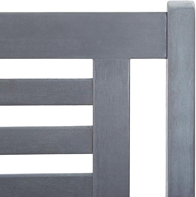 Grey Solid Eucalyptus Wood 2-Seater Garden Bench with Sturdy Construction and Comfortable Design for Outdoor Spaces, UV Resistant and Easy Maintenance Patio Seating