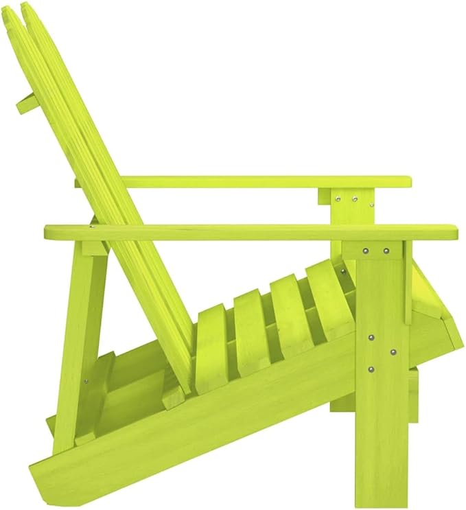 Solid Fir Wood 2-Seater Adirondack Garden Chair in Green - Photo 4