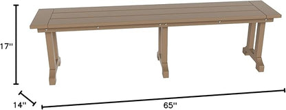WO WESTIN OUTDOOR HDPE Laguna Trestle 65" Bench,Weathered Wood