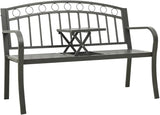 Patio Bench with a Table, Outdoor Garden Benches, Chairs with Armrests for Park, Yard, Porch, Lawn, Balcony, Backyard - Photo 1