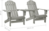 Grey Solid Fir Wood Adirondack Chair, Durable Outdoor Seating for Patio Garden Balcony - Photo 2