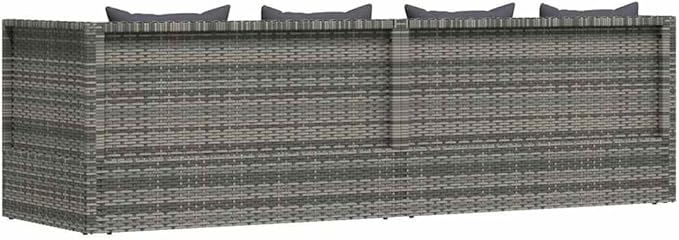 78.7x23.6 in Grey PE Rattan Adjustable Armrest Chaise Lounge Patio Sunlounger, Outdoor Garden Bed with Thick Cushions - Photo 7