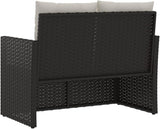Garden Bench Deck Bench Patio Bench with Cushions Black 41.3" Poly Rattan - Photo 6