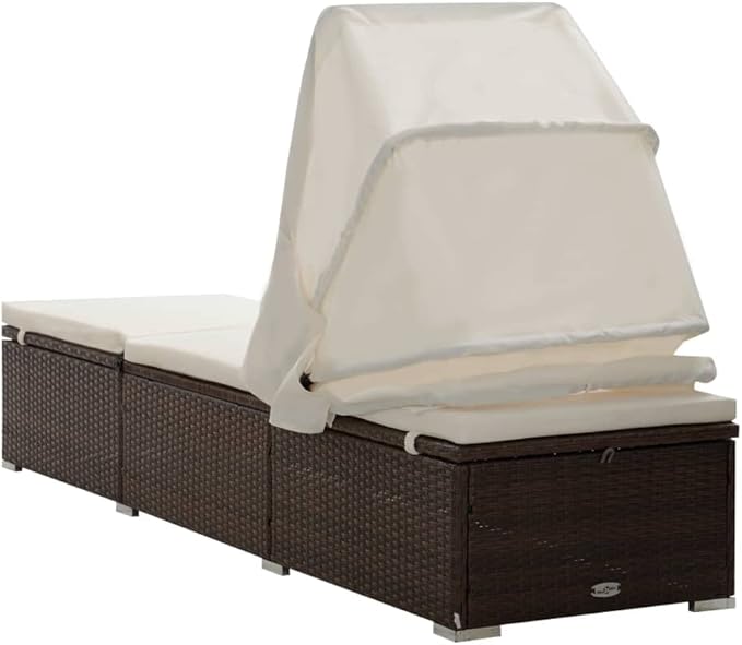 Sun Lounger with Canopy and Cushion - Photo 7