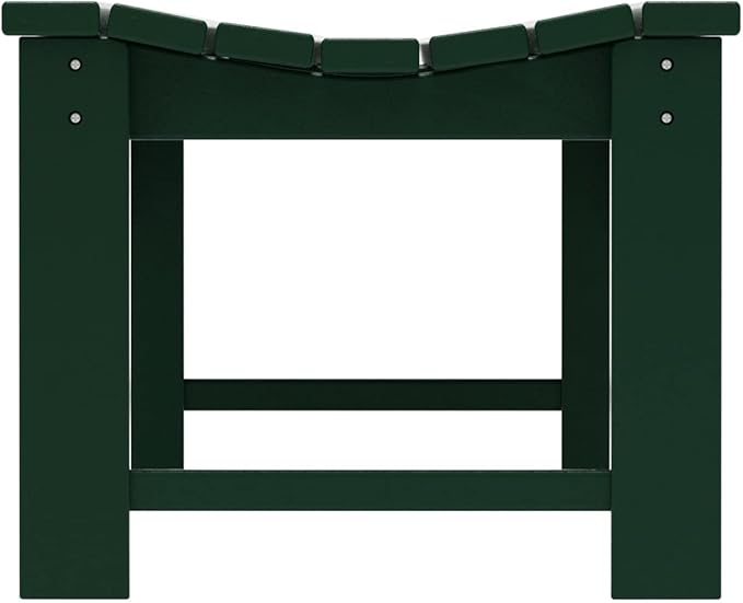 WO Home Furniture Outdoor 46" Backless HDPE Adirondack Bench, Poly Lumber Seat for Patio, Backyard, Balcony, All Weather Resistant with UV Protection, Dark Green