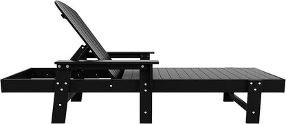 WestinTrends Dylan 3 Piece Adirondack Reclining Chaise Lounge with Arms Black