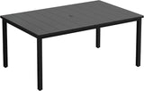 Outdoor Dining Table for 6, 63" Rectangle Outdoor Table with Adjustable Umbrella Hole - Photo 6
