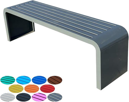 2-Person Garden Bench, Suit for Garden, Porch and Park, Outdoor Garden Benches, 2-Person Park Bench, Metal Park Bench for Outside(Gray,59.1x15.7x17.7in(LxWxH))