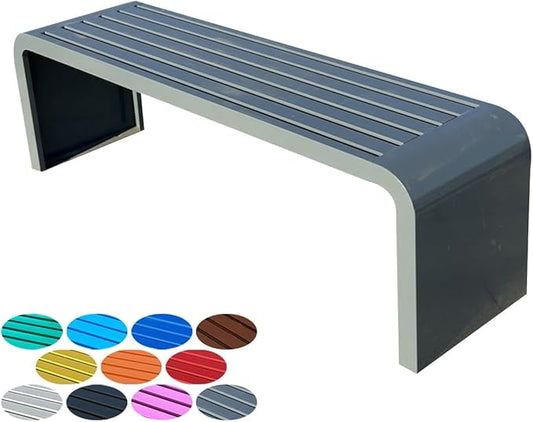 2-Person Garden Bench, Suit for Garden, Porch and Park, Outdoor Garden Benches, 2-Person Park Bench, Metal Park Bench for Outside(Gray,47.2x15.7x17.7in(LxWxH))
