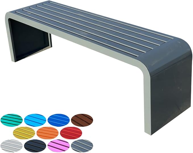 2-Person Garden Bench, Suit for Garden, Porch and Park, Outdoor Garden Benches, 2-Person Park Bench, Metal Park Bench for Outside(Gray,39.4x15.7x17.7in(LxWxH))