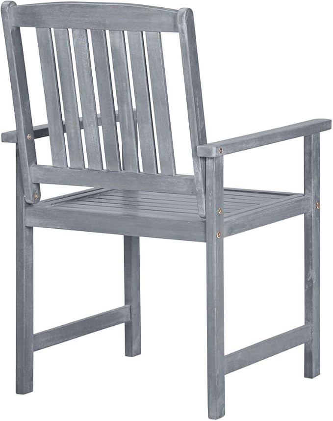 Outdoor Rocking Chairs,Camping Chairs Rocking,Outside Furniture,Balcony Furniture Set,Patio Chairs 8 pcs Solid Acacia Wood Gray