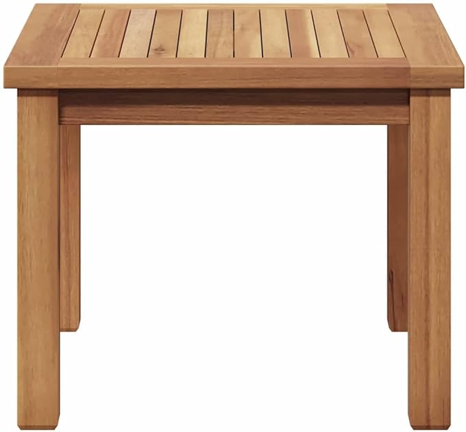 Solid Teak Wood Coffee Table, 17.72 x 17.72 x 14.17 in Modern Minimalist Outdoor Side Table for Patio, Garden - Photo 6