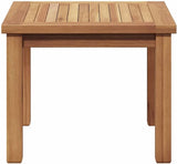 Solid Teak Wood Coffee Table, 17.72 x 17.72 x 14.17 in Modern Minimalist Outdoor Side Table for Patio, Garden - Photo 6