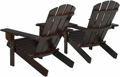 Adirondack Chairs with Tea Table Adirondack Chair Brown Garden Chair Wood Recliner Chair Adirondack Garden Chair Deck Chair Balcony Chair Garden Lounger Solid Wood Fir
