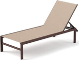 HAPPYGRILL Aluminum Chaise Lounge Chair, Heavy-Duty Patio Recliner W/ 6-Level Backrest & Breathable Fabric - Photo 1