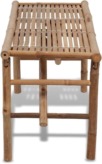Garden Bench Natural Bamboo Bamboo Medium Foldable Patio Bench Garden Seating for Lawn Courtyard