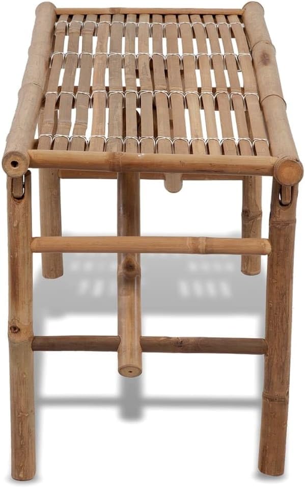 Folding Patio Bench 46.5" Bamboo Porch Bench Deck Bench Outdoor Bench Garden Bench for patios, Gardens, Decks