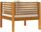 vidaXL Corner Sofa Cream White Solid Acacia Wood, 100% Polyester Sturdy - Photo 6