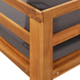 Sun Lounger with Dark Gray Cushions Solid Acacia Wood Outdoor Chairs Furniture Outdoor Patio Furniture Set Suitable for - Photo 9