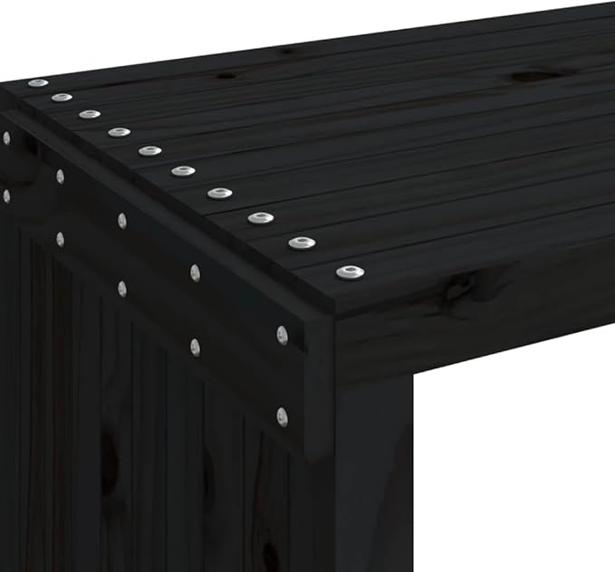 Patio Bench Extendable Black 83.7"x15.9"x17.7" Solid Wood Pine,Extendable Solid Pine Wood Garden Bench for Outdoor Patio Terrace Lawn Patio Furniture & Accessories