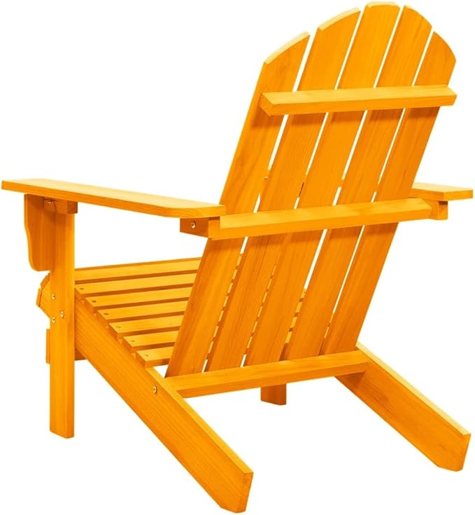 Adirondack Chair Solid Fir Wood Orange Outdoor Patio Furniture Lounge Chair for Garden Backyard and Patio Relaxation - Photo 5