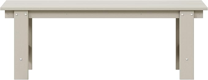 WestinTrends Ashore Outdoor HDPE 48" Modern Backless Patio Bench, Sand