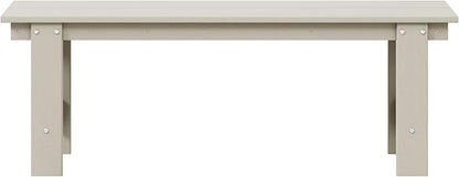 WestinTrends Ashore Outdoor HDPE 48" Modern Backless Patio Bench, Sand