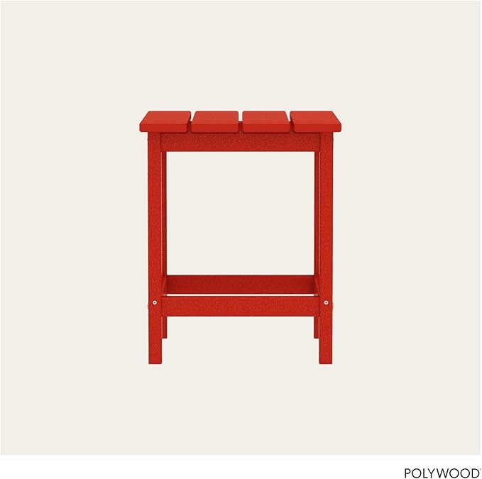 Polywood Long Island 18" Side Table, Sunset Red