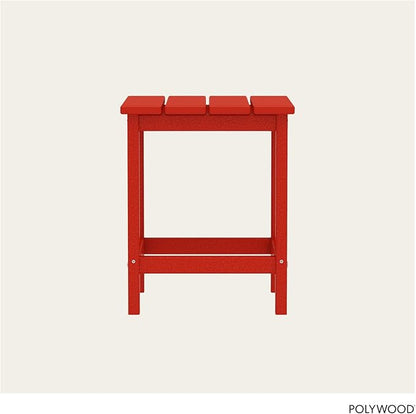Polywood Long Island 18" Side Table, Sunset Red