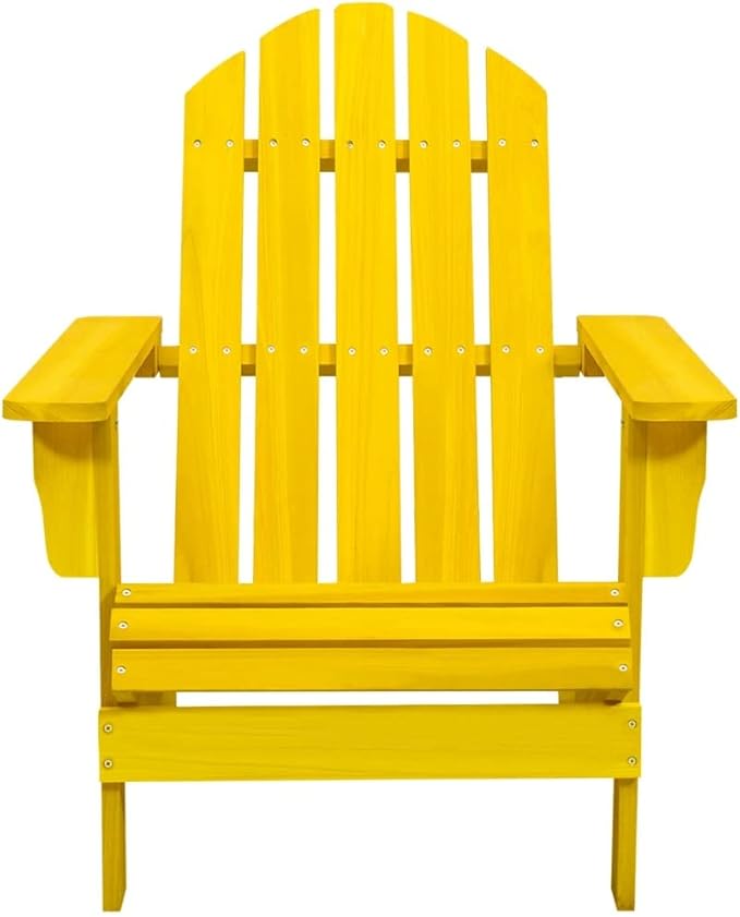 Chair Patio Chair Lawn Chairs Outdoor Chairs Weather Resistant for Patio Deck Garden,Backyard Deck Patio Adirondack Chair Solid Fir Wood Yellow