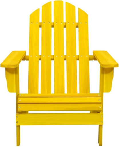 Chair Patio Chair Lawn Chairs Outdoor Chairs Weather Resistant for Patio Deck Garden,Backyard Deck Patio Adirondack Chair Solid Fir Wood Yellow