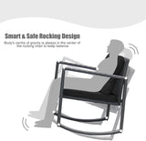 HAPPYGRILL 3-Piece Rocking Bistro Set Outdoor Patio Conversation Set with Rocking Chairs and Coffee Table - Photo 4