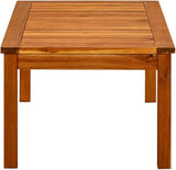 35.4x19.7x14.2 in Outdoor Coffee Table Solid Acacia Wood Rectangle Natural Brown Finish Low-Maintenance Patio Garden - Photo 4