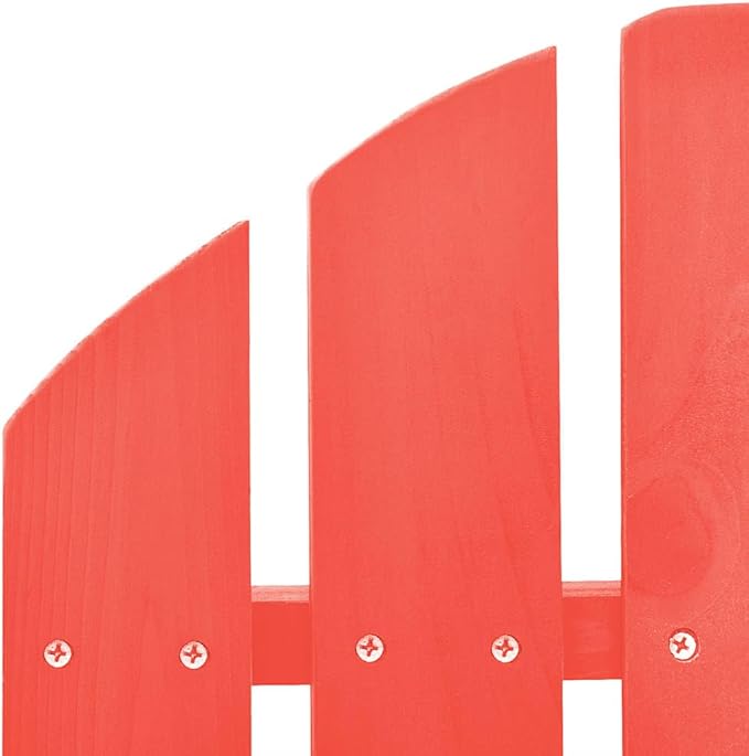 Patio Adirondack Chair with Ottoman Solid Fir Wood Red Outdoor Garden Furniture Comfortable Ergonomically Designed for - Photo 7
