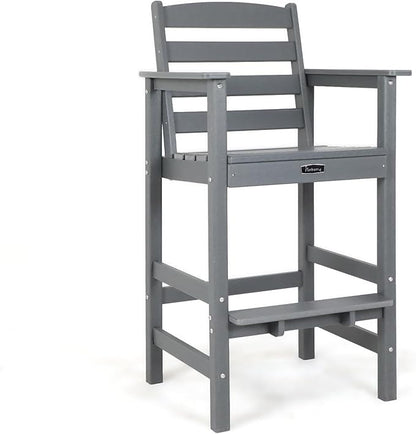 FUNBERRY Bar Height Outdoor Chair, Tall Adirondack Chair, All Weather HDPE Outdoor Bar Chairs for Bistro Patio Balcony
